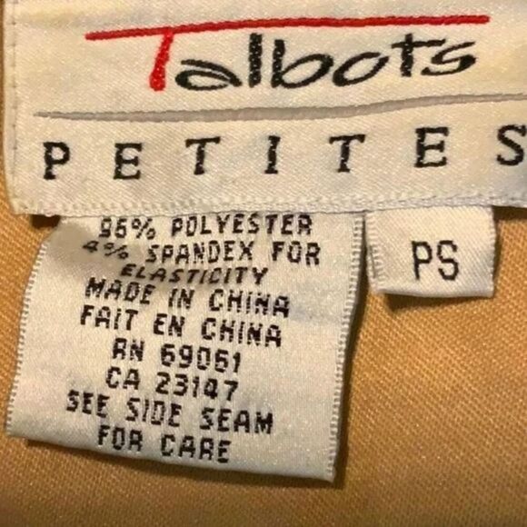 Vintage Talbots Petite Tops Shirt Women's Size Small Stretch Button Front Beige - Picture 7 of 7